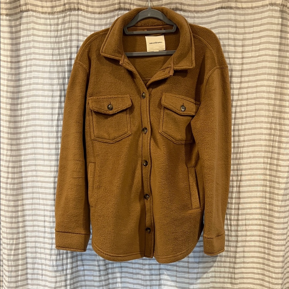 Thread & Supply Brown Fleece Shacket